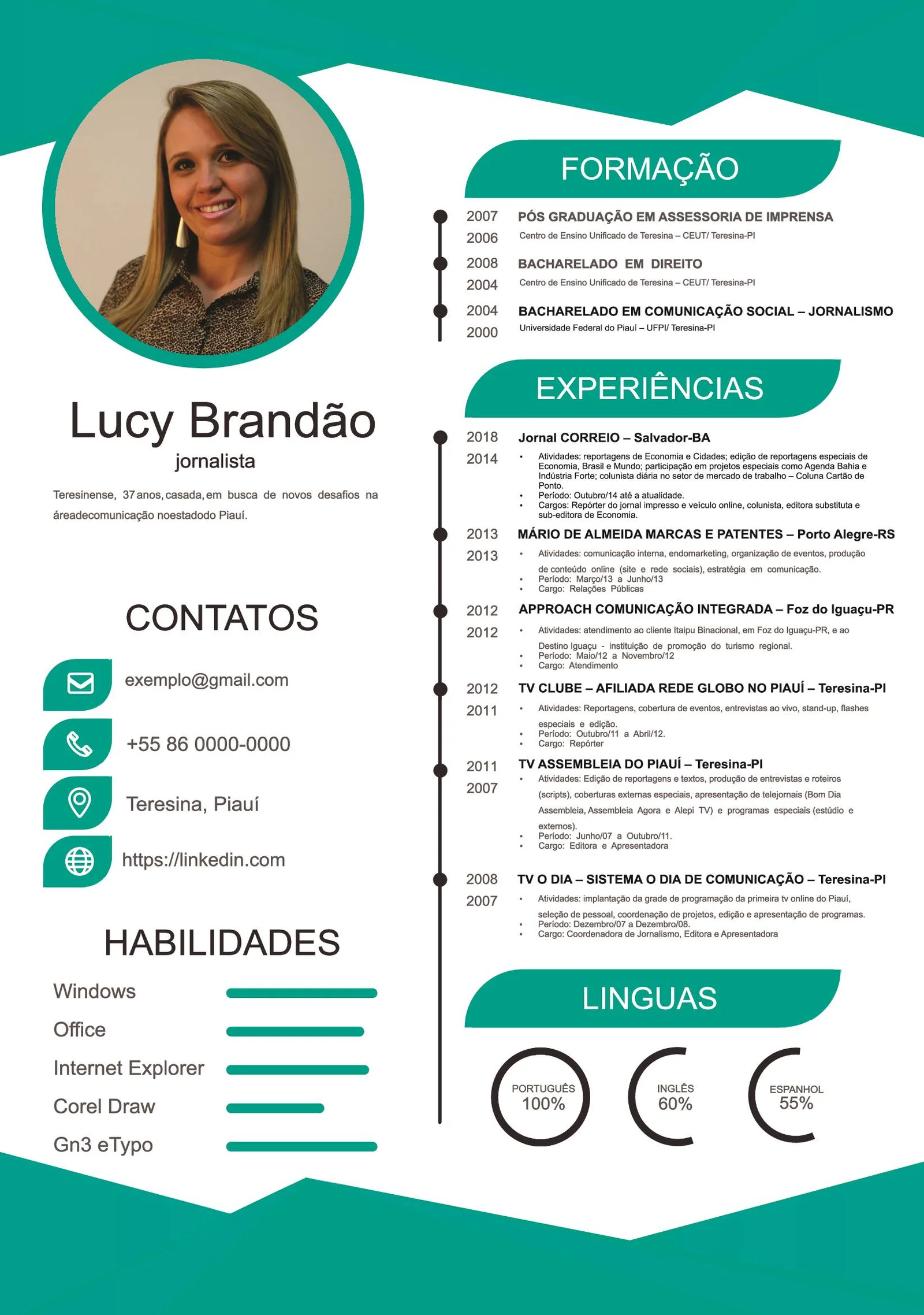 Currículo com erros